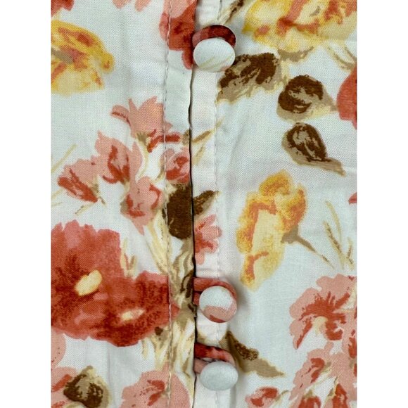 Abercrombie Flirty Romantic Floral Button Front Tie-Strap Feminine Crop Top Cami - Picture 4 of 13